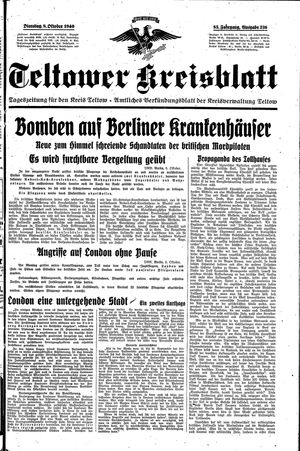 Teltower Kreisblatt vom 08.10.1940