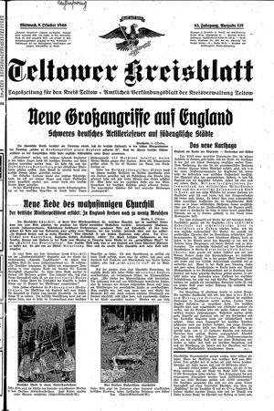 Teltower Kreisblatt vom 09.10.1940