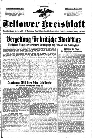 Teltower Kreisblatt vom 10.10.1940