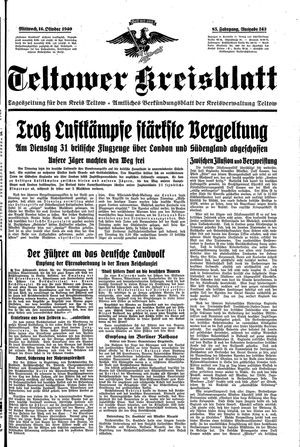 Teltower Kreisblatt vom 16.10.1940