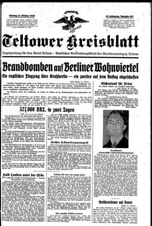 Teltower Kreisblatt vom 21.10.1940