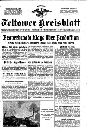 Teltower Kreisblatt vom 22.10.1940