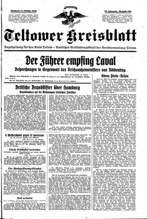 Teltower Kreisblatt vom 23.10.1940