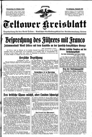 Teltower Kreisblatt vom 24.10.1940