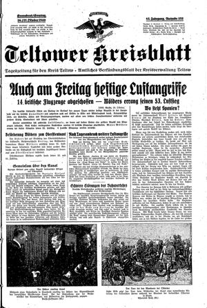 Teltower Kreisblatt vom 26.10.1940