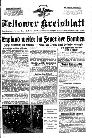 Teltower Kreisblatt on Oct 28, 1940
