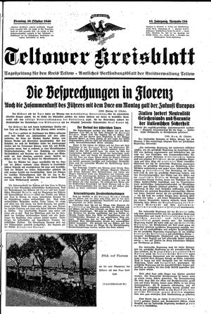 Teltower Kreisblatt vom 29.10.1940