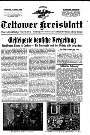 Teltower Kreisblatt vom 31.10.1940
