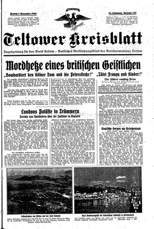 Teltower Kreisblatt vom 01.11.1940