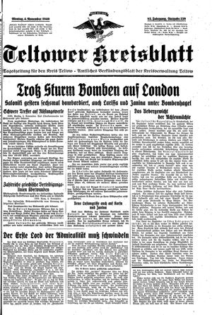 Teltower Kreisblatt vom 04.11.1940