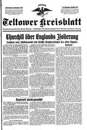 Teltower Kreisblatt vom 07.11.1940