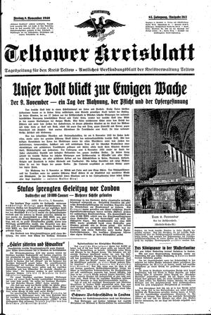 Teltower Kreisblatt vom 08.11.1940