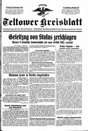 Teltower Kreisblatt vom 12.11.1940