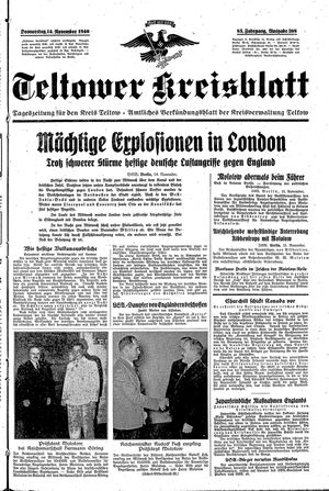 Teltower Kreisblatt vom 14.11.1940