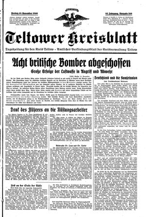 Teltower Kreisblatt vom 15.11.1940