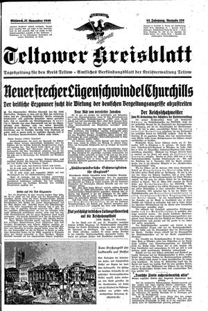Teltower Kreisblatt vom 27.11.1940