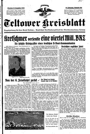 Teltower Kreisblatt vom 17.12.1940