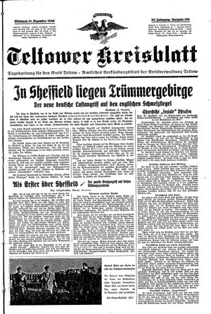 Teltower Kreisblatt vom 18.12.1940
