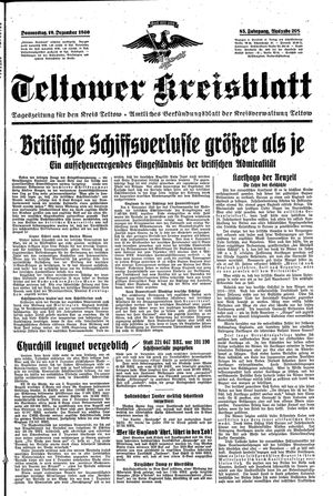 Teltower Kreisblatt vom 19.12.1940