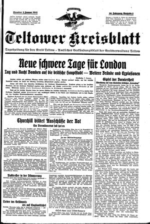 Teltower Kreisblatt vom 07.01.1941