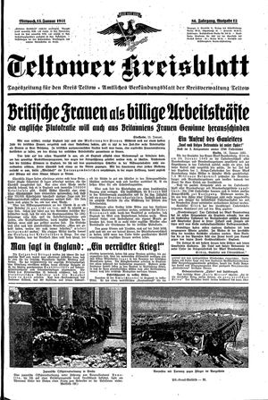 Teltower Kreisblatt vom 15.01.1941