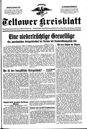 Teltower Kreisblatt vom 24.01.1941