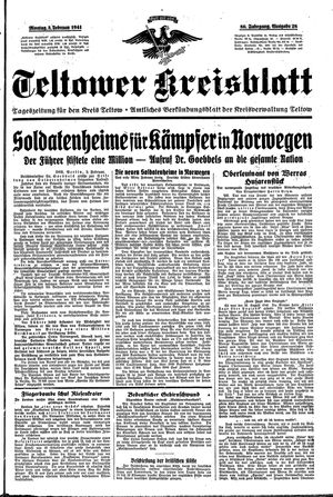 Teltower Kreisblatt vom 03.02.1941
