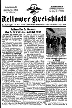 Teltower Kreisblatt vom 17.02.1941