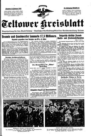 Teltower Kreisblatt vom 18.02.1941