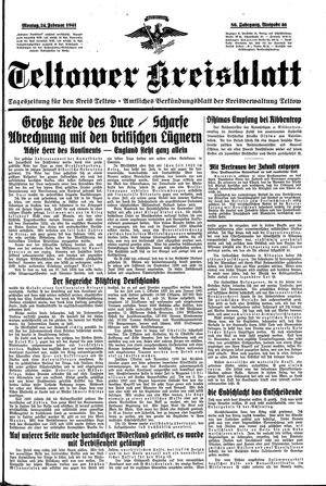 Teltower Kreisblatt vom 24.02.1941
