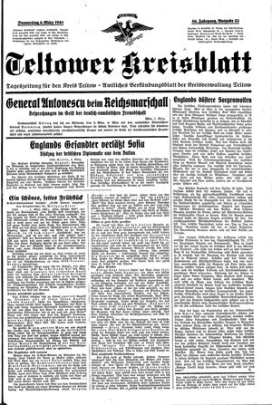Teltower Kreisblatt vom 06.03.1941