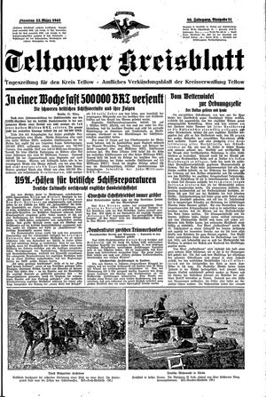 Teltower Kreisblatt vom 25.03.1941