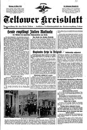 Teltower Kreisblatt vom 31.03.1941