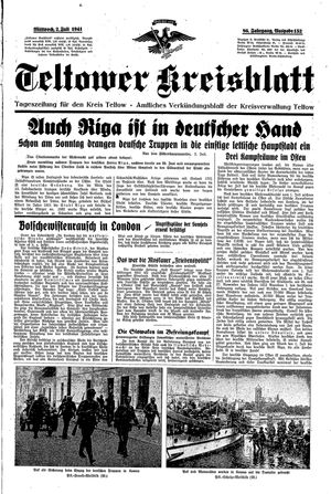 Teltower Kreisblatt vom 02.07.1941
