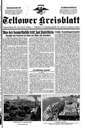 Teltower Kreisblatt vom 10.07.1941