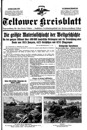 Teltower Kreisblatt vom 11.07.1941