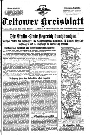 Teltower Kreisblatt vom 14.07.1941