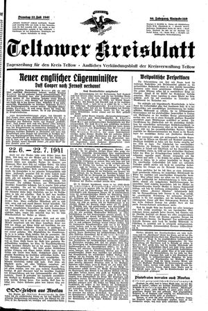 Teltower Kreisblatt vom 22.07.1941