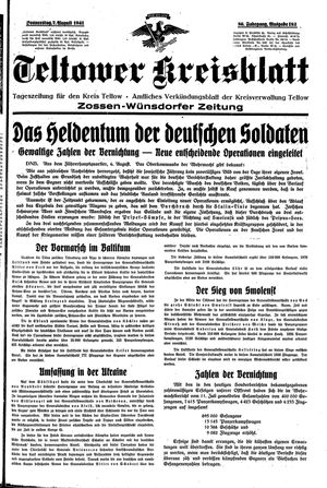 Teltower Kreisblatt vom 07.08.1941