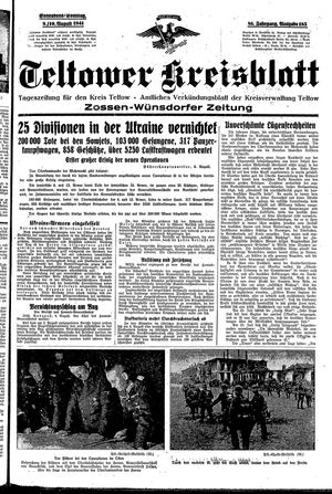 Teltower Kreisblatt vom 09.08.1941