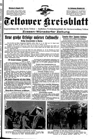 Teltower Kreisblatt vom 11.08.1941