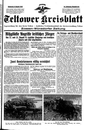 Teltower Kreisblatt vom 13.08.1941