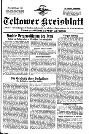 Teltower Kreisblatt vom 26.08.1941