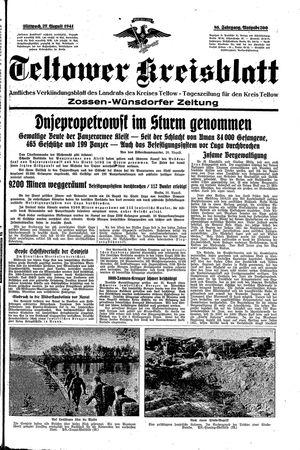 Teltower Kreisblatt vom 27.08.1941