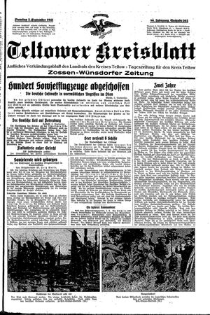 Teltower Kreisblatt vom 02.09.1941