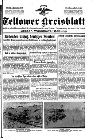 Teltower Kreisblatt vom 08.09.1941
