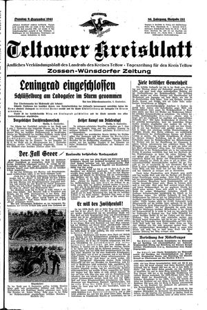 Teltower Kreisblatt vom 09.09.1941