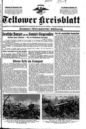 Teltower Kreisblatt vom 10.09.1941