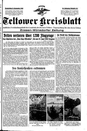 Teltower Kreisblatt vom 11.09.1941