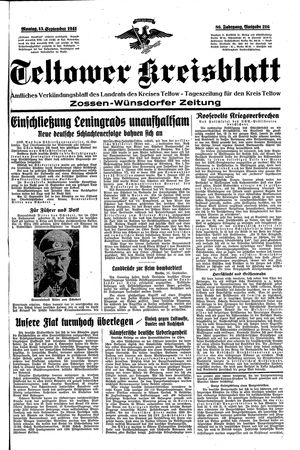 Teltower Kreisblatt vom 15.09.1941